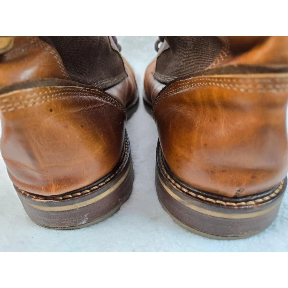 ALDO Gweawien Leather Brown Canvas Lace Up Cap Toe Ankle Casual Boots Size 13‎